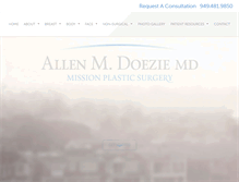 Tablet Screenshot of missionplasticsurgery.com